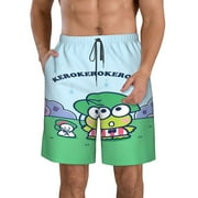 Men'S Keroppi Board Shorts 3d Graphic Swim Trunks Colorful Novelty Swimwear With Pockets